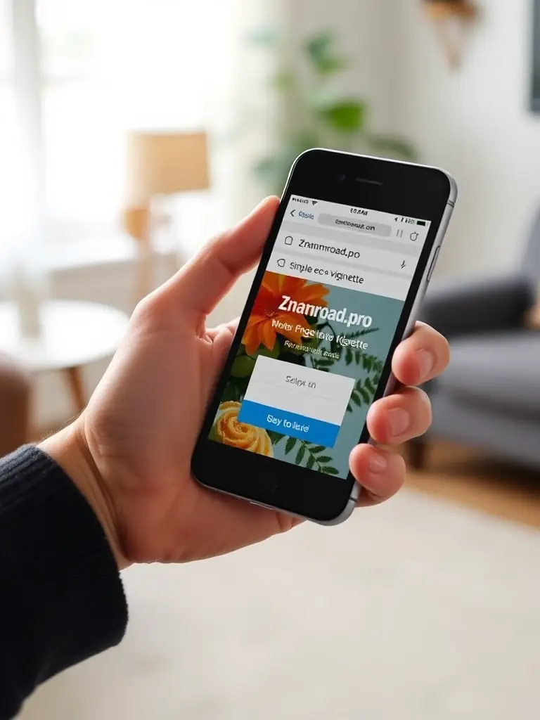 A smartphone displaying the Znamroad.pro website with a user easily purchasing an eco e-vignette, highlighting the convenience and ease of use of the platform.