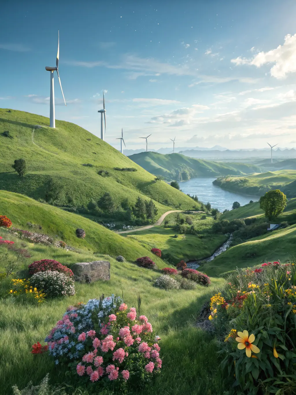 An image of a lush green landscape in Slovakia, showcasing the natural beauty that is being preserved through sustainable transportation initiatives.